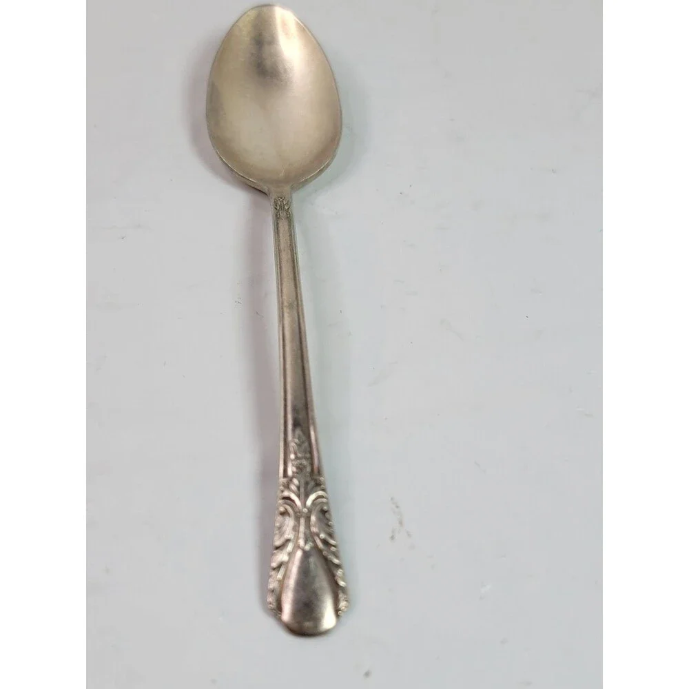 Vintage Wm Rogers Mfg Co Original Rogers Silverplate Serving Spoon Floral